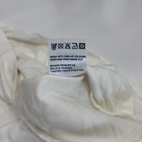 Accouchee S Wrap Front Soft Stretch 3/4 Sleeve Maternity Cowl White Blouse Top - Picture 7 of 8